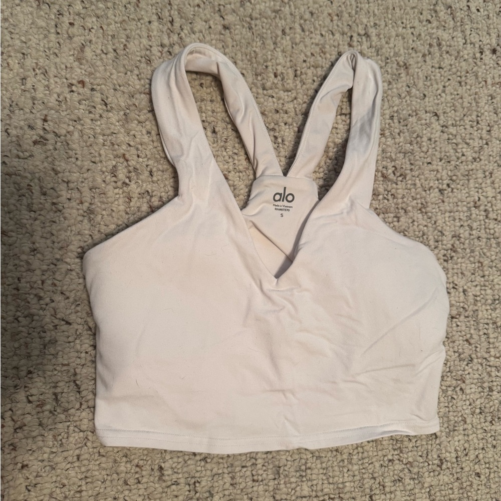 ALO Yoga Airbrush Real Bra Tank, white